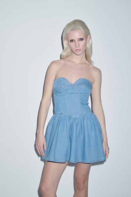 Combos Denim Dress Mini Strapless