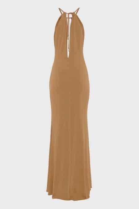 Nadia Rapti Earthy Long Dress Brown