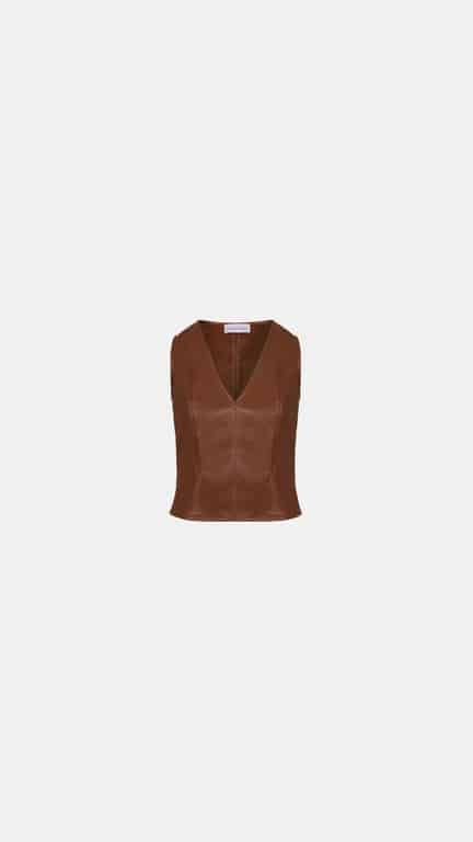 Stefania Vaidani Kyklos Vegan Leather Top