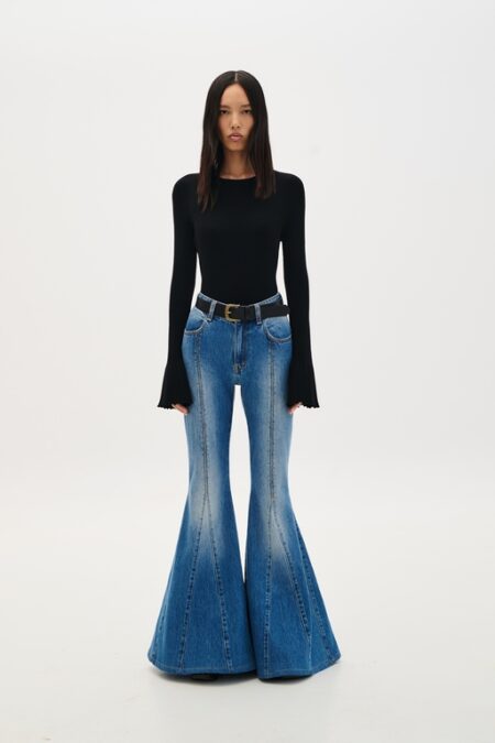 Combos Denim Trouser Flare Seam