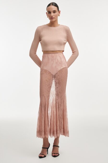 Nadia Rapti Veil Maxi Skirt Pink