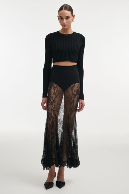Nadia Rapti Veil Maxi Skirt Black