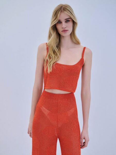 Combos Top Crop Lurex Shell