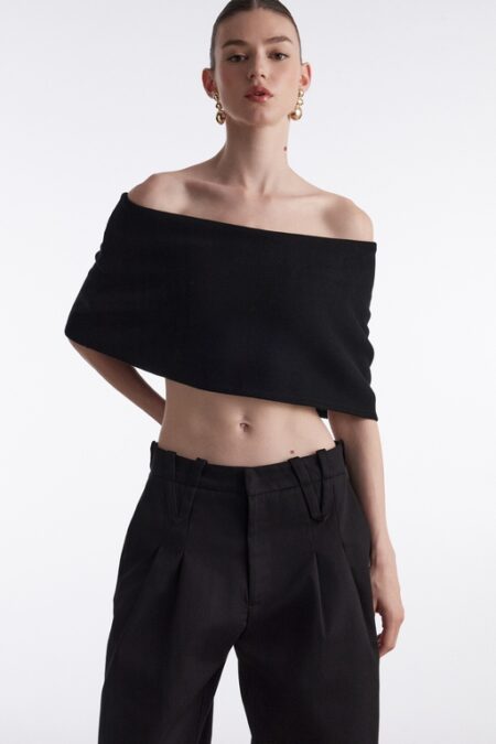 Nadia Rapti Fine Line Knitted Top Black