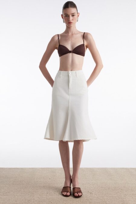 Nadia Rapti Silia Denim Skirt White
