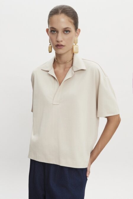 Nadia Rapti Jazz Polo Blouse Beige