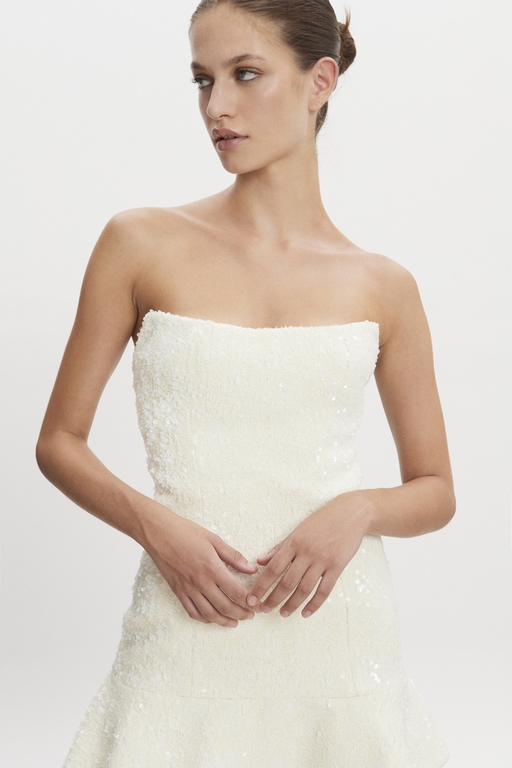 Nadia Rapti Arrow Strapless Dress White - Image 6
