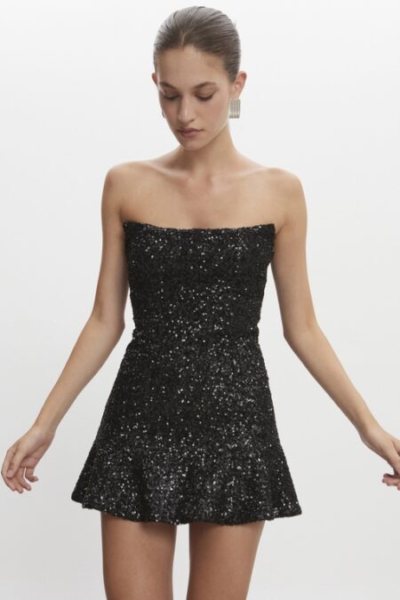 Nadia Rapti Arrow Strapless Dress White