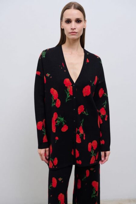 Combos Carnation Cardigan Black